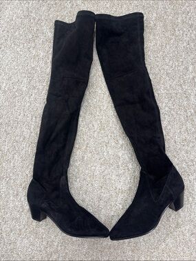 Maje Black Over-The-Knee Suede Boots